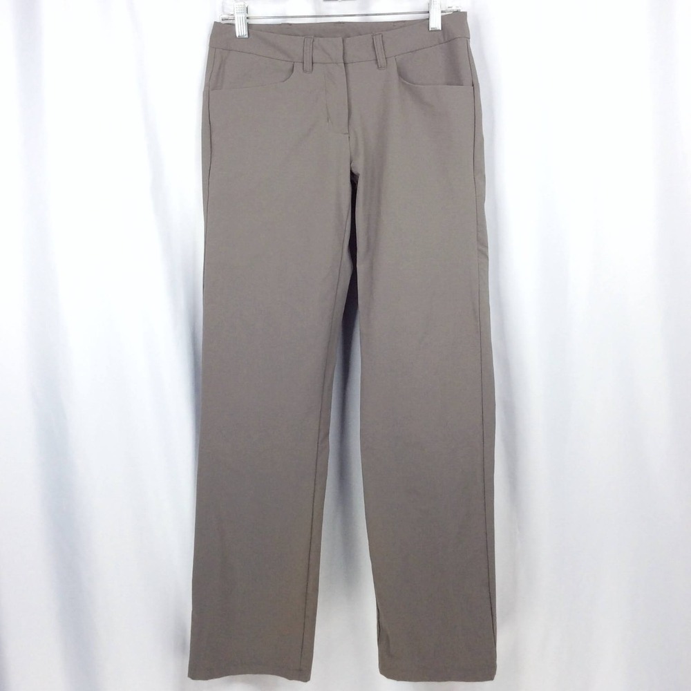 ExOfficio Women's Travel Pants Size 2 Taupe Brown Zip Pocket Chino